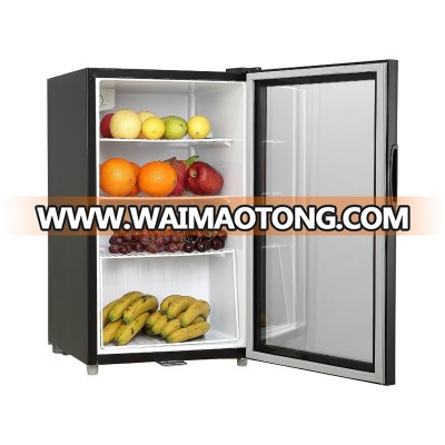 75L upright transparent glass door mini bar fridge refrigerator