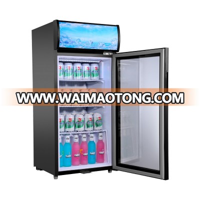 110L transparent glass door cold soft drink pepsi display refrigerator